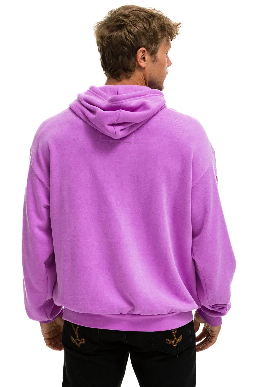 AVIATOR NATION MANHATTAN BEACH RELAXED PULLOVER HOODIE - NEON PURPLE