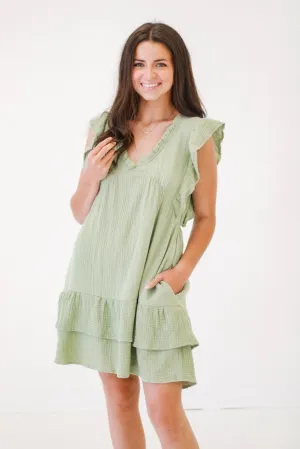 Soft Summer Nights Sage Dress