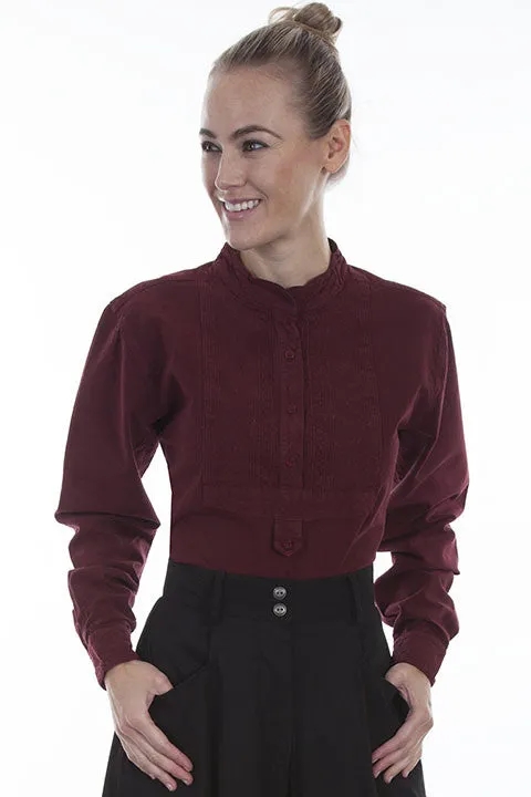 Women's Old West Top Collection: Rangewear Paisley Embroidered Bib Blouse
